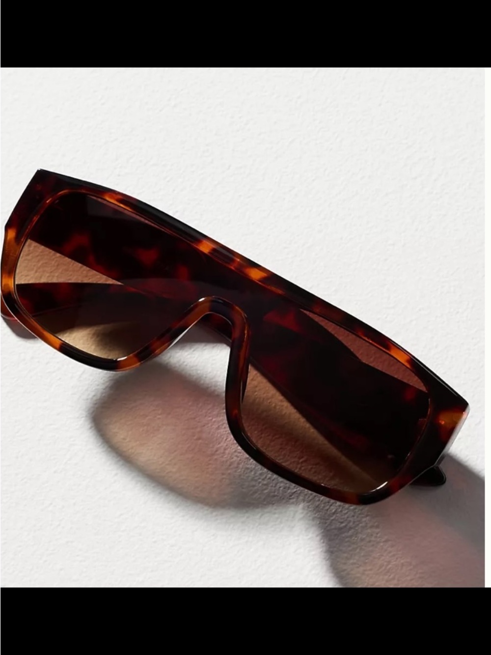 Anthropologie Tortoiseshell Shield Sunglasses - Brown